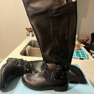 Wide calf knee boots